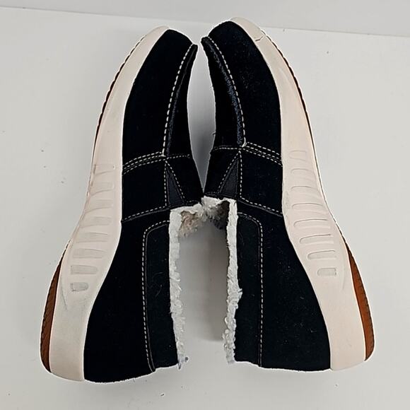 Spenco Fiesta Black White Fur Lined Slipper/Shoes Orthopedic Wm Size 9B - Defect - Picture 5 of 12